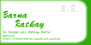 barna ratkay business card